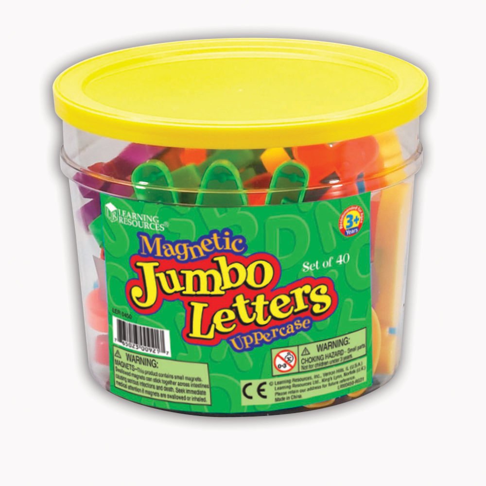 Learning Resources Jumbo Magnetic Uppercase Letters, 2 1/2in, Multicolor, Pack Of 40