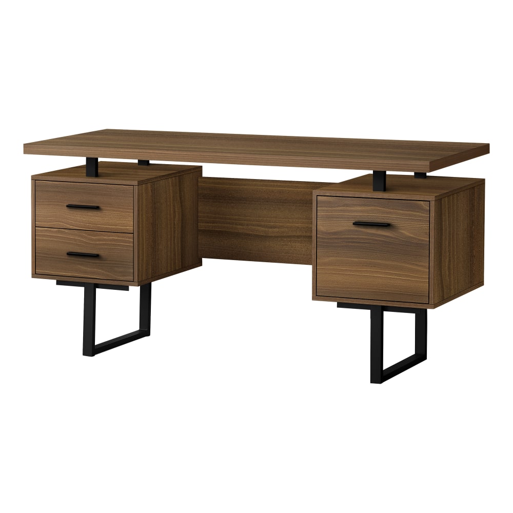 Monarch Specialties Violet 60inW Computer Desk, Walnut