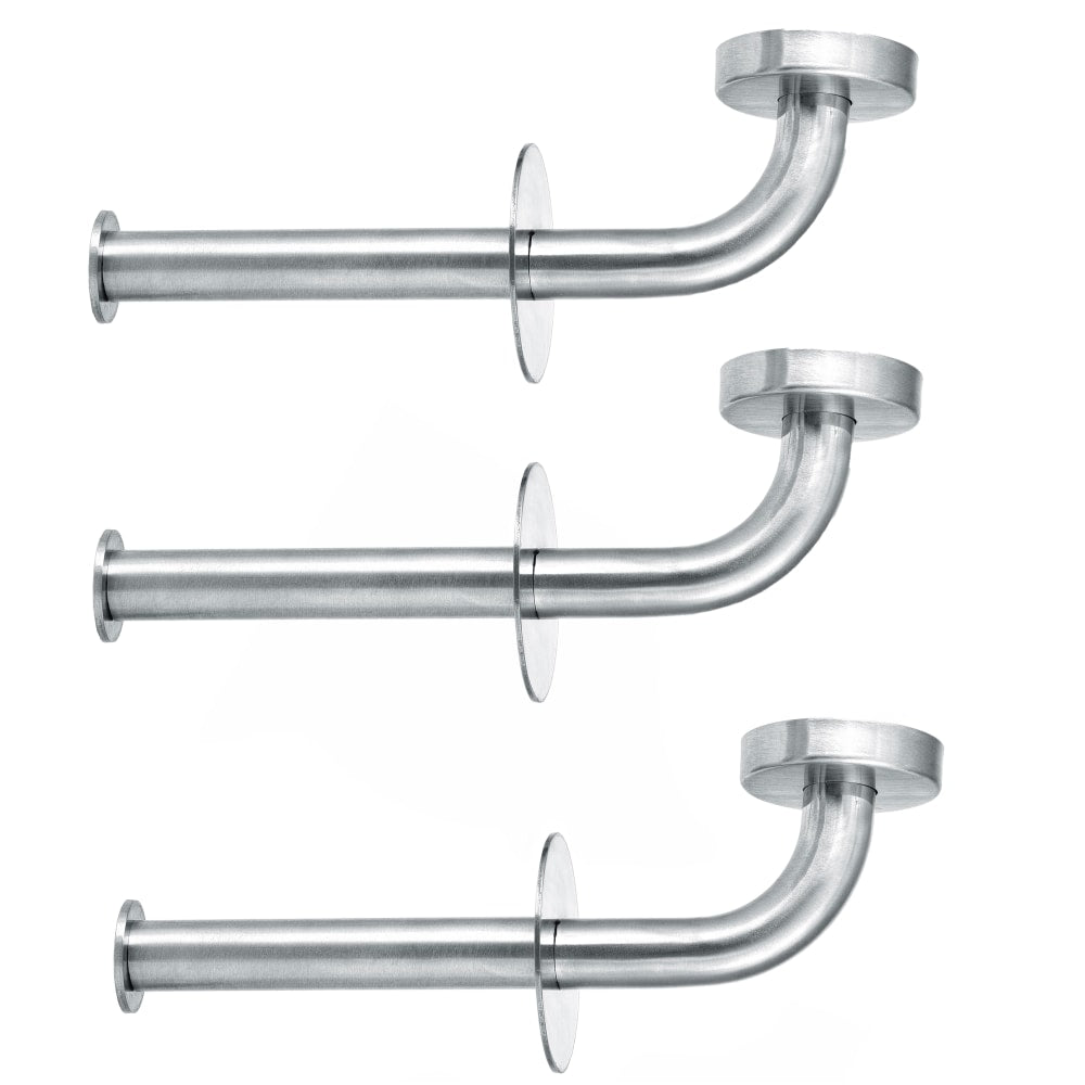 Alpine Vertical Toilet Paper Holders, 8-1/4in x 3-2/5in x 2-1/2in, Silver, Pack of 3 Holders