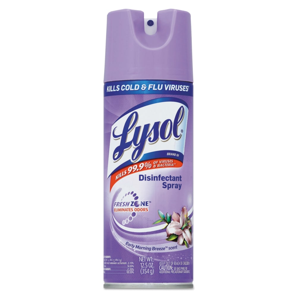 Lysol Disinfectant Spray, Early Morning Breeze Scent, 12.5 Oz Bottle, Case Of 12