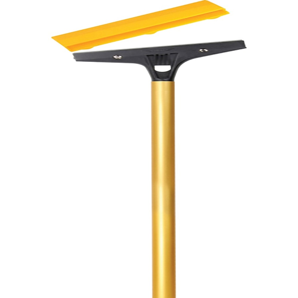 Ettore Heavy Duty Floor Scraper - 4in Carbon Steel Blade - 48in Anodized Aluminum Handle - Heavy Duty, Angled Head, Rubberized Grip - Gold