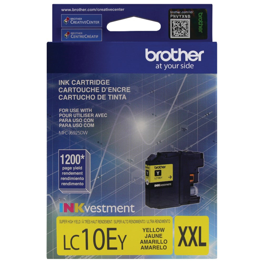 Brother LC10 Yellow High-Yield Ink Cartridge, LC10EY