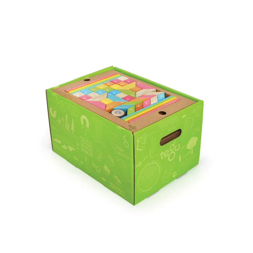 Tegu Magnetic Wooden Blocks Tints Classroom Kit, Kindergarten - Grade 6, Set Of 240