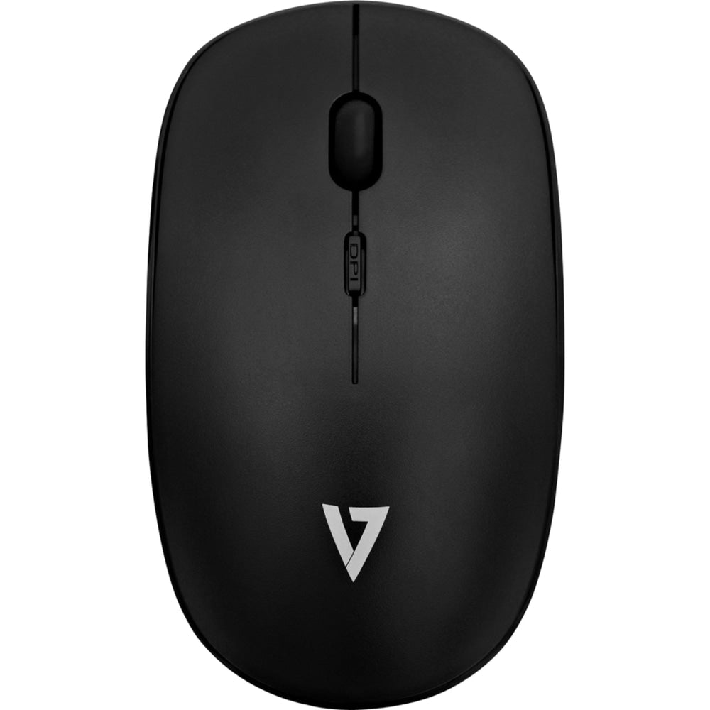 V7 Wireless Optical Mouse - Optical - Wireless - Radio Frequency - 2.40 GHz - Black - USB - 1600 dpi - Scroll Wheel - 4 Button(s) - Symmetrical - 6 Month Battery Run Time