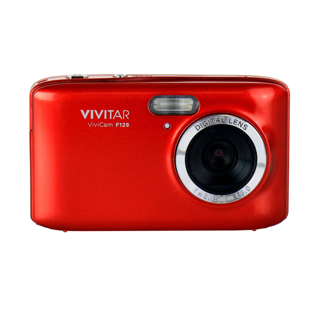 Vivitar ViviCam F128 995116067M 14.1-Megapixel Digital Camera With 2.7in LCD Screen, Red