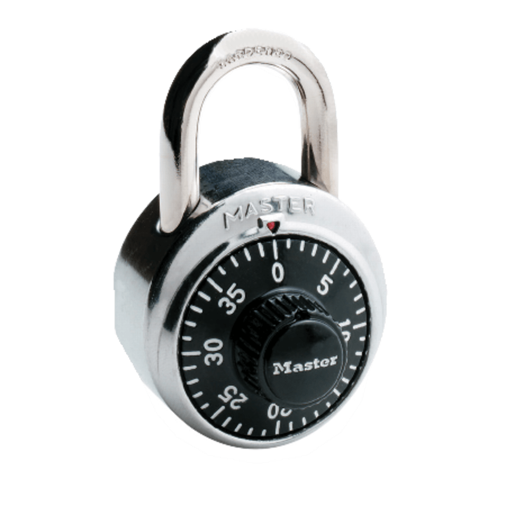 Master Lock Combination Padlock, Black/Chrome