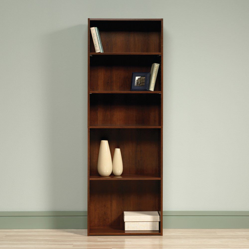 Sauder Beginnings 72inH 5-Shelf Bookcase, Brook Cherry