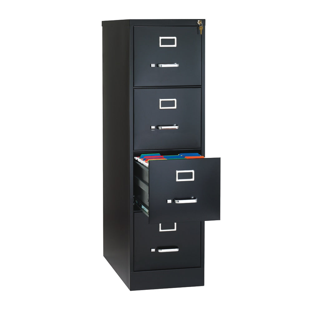 WorkPro 26-1/2inD Vertical 4-Drawer File Cabinet, Black