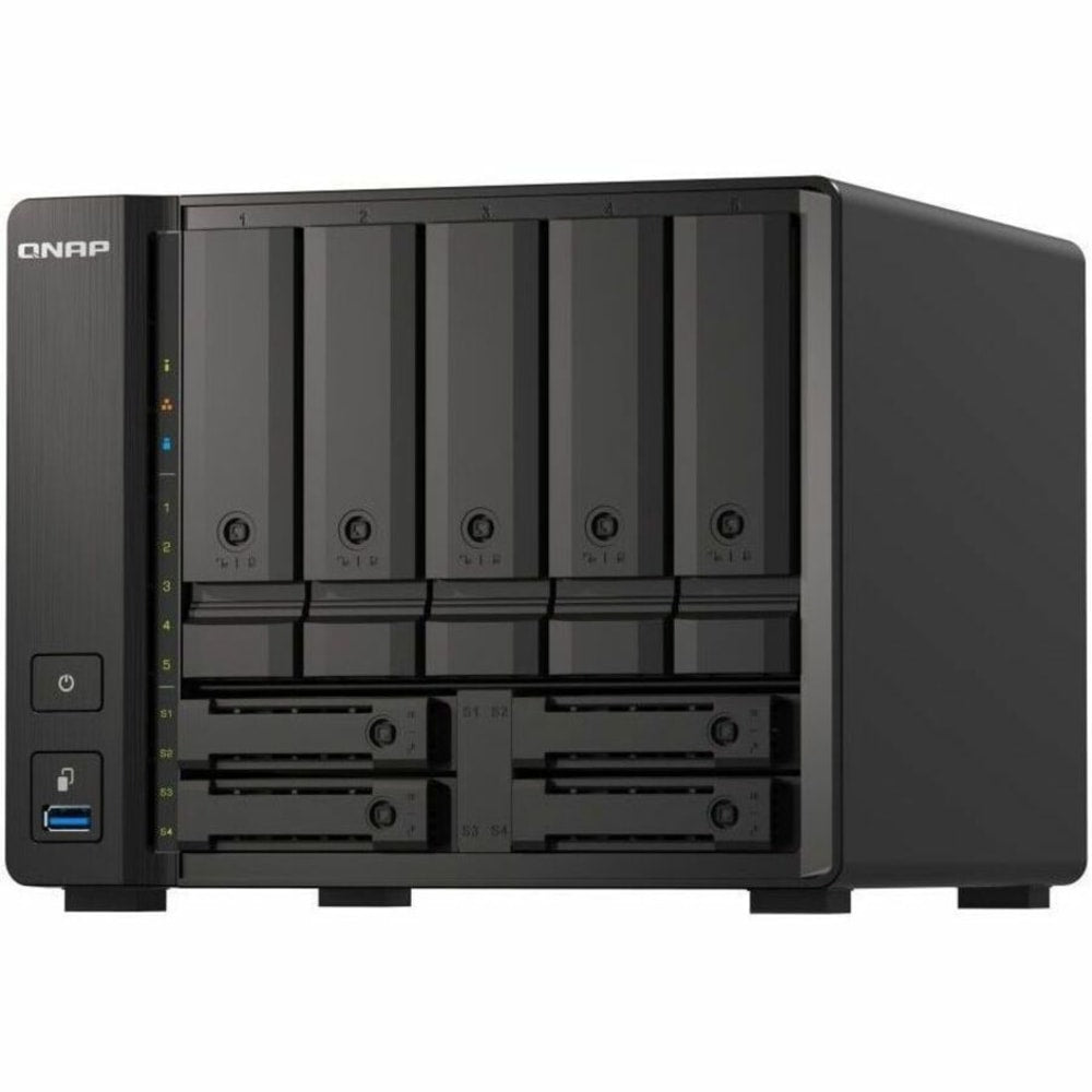 QNAP TS-H973AX-8G-US SAN/NAS Storage System - AMD Ryzen V1500B Quad-core (4 Core) 2.20 GHz - 9 x HDD Supported - 0 x HDD Installed - 9 x SSD Supported - 0 x SSD Installed - 8 GB RAM DDR4 SDRAM - Serial ATA/600 Controller - RAID Supported