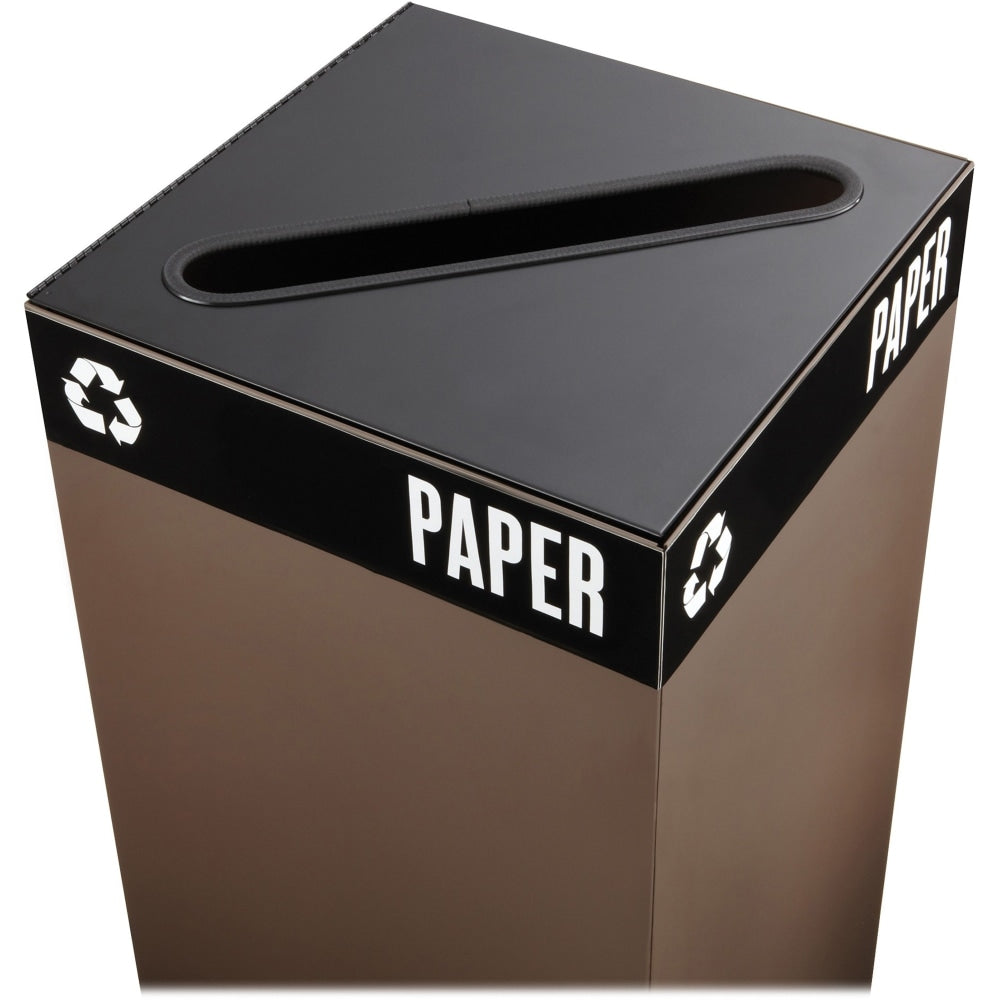 Safco Public Square Recycling Receptacle Lid, 2in x 15in Slot, 3/4inH x 15inW x 15inD, Black