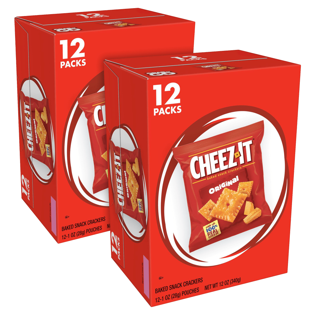 Cheez-It Crackers, 1 Oz, 12 Pouches Per Pack, Case Of 2 Packs