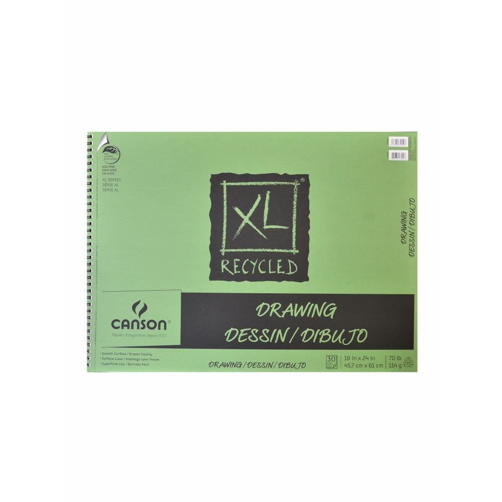 Canson XL Drawing Pads, 18in x 24in, 30 Sheets Per Pad, Pack Of 2 Pads