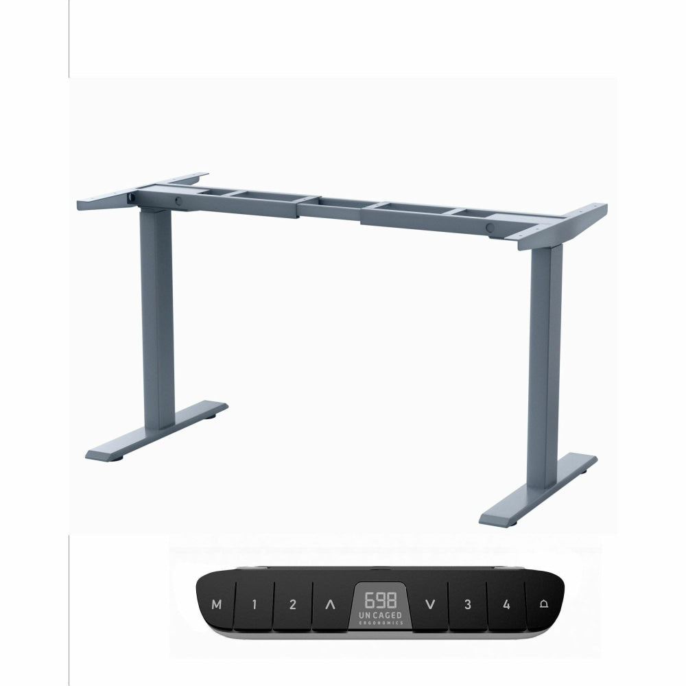 Rise Up Dual Motor Electric Standing Desk Frame with Memory Adjustable Height 27.2-45.3in Gray