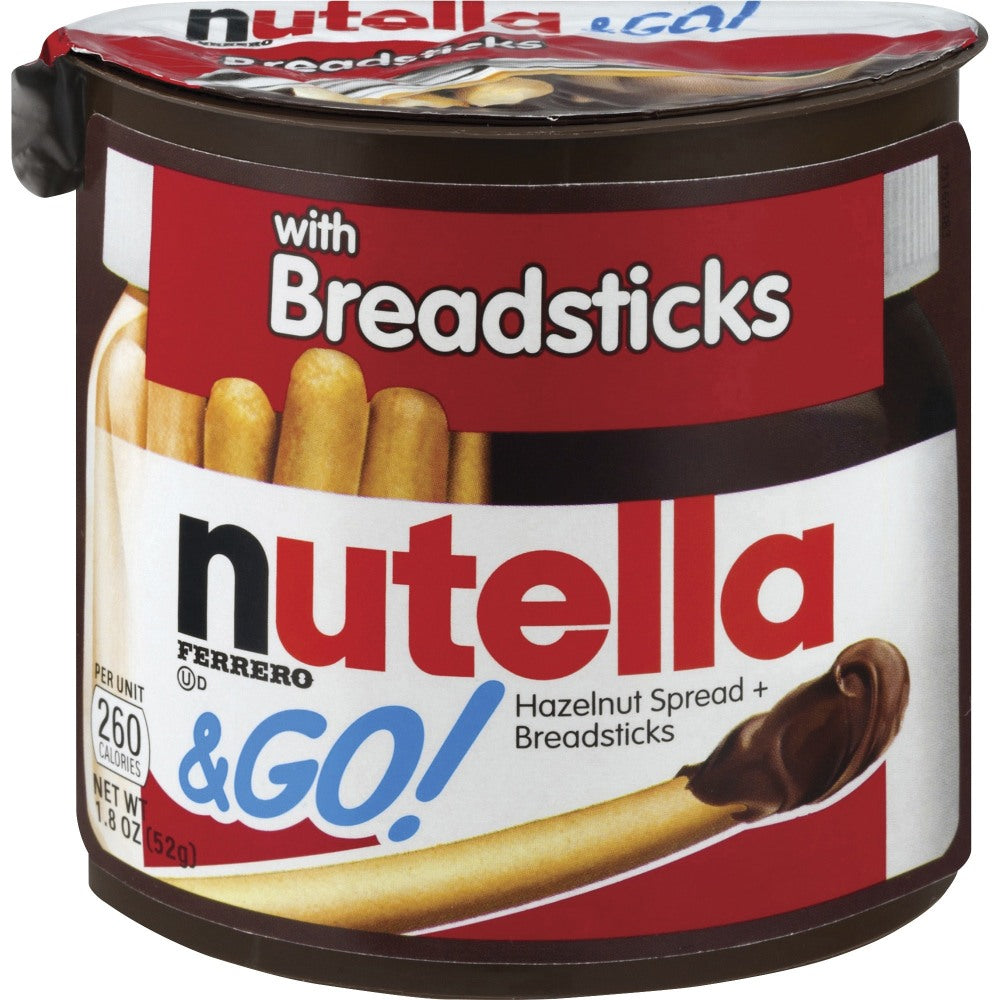 Nutella Nutella & GO Hazelnut Spread & Breadsticks - 1.23 oz - 12 / Box