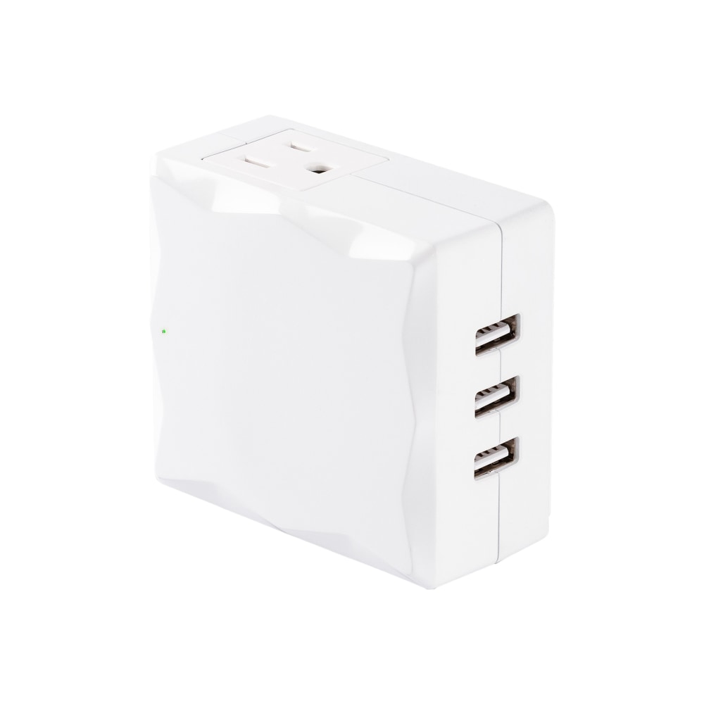 CyberPower P2WU Professional 2 - Outlet Surge with 500 J - NEMA 5-15P, Wall Tap, 3 - 4.2 Amps (Shared) USB, White, Lifetime Warranty