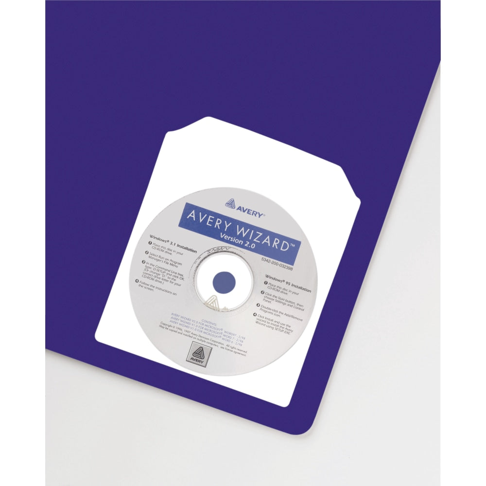 Avery Self-Adhesive CD/DVD Top Load With Flap Storage Pages, Clear, Pack of 10