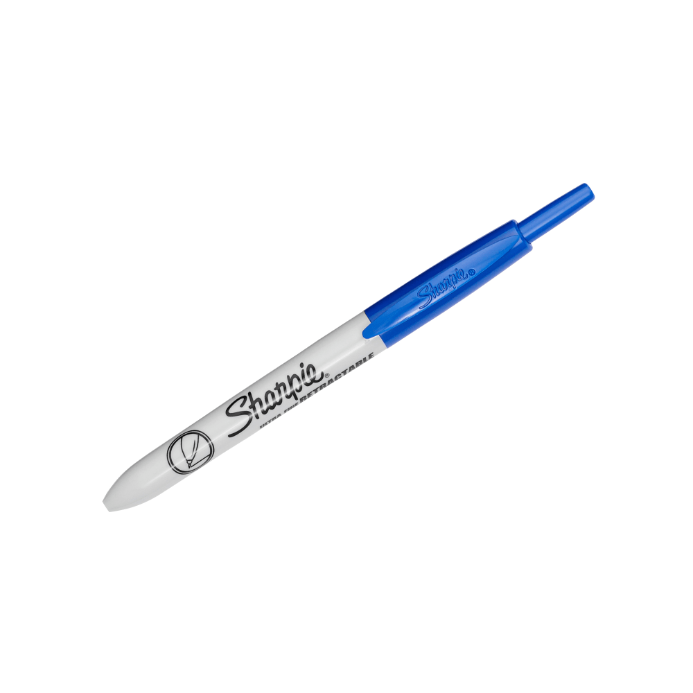 Sharpie Retractable Permanent Markers, Ultra-Fine Point, Blue, Pack Of 12