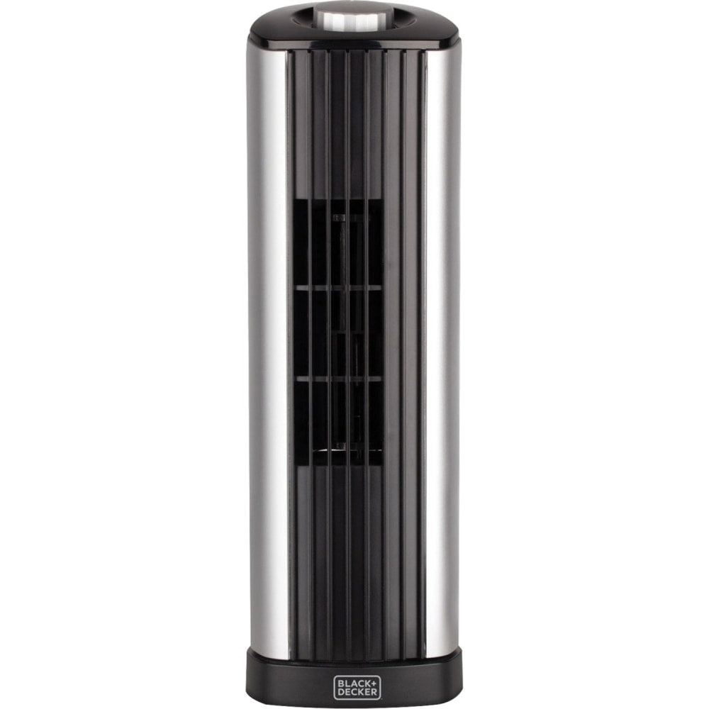 Black+Decker BFT114 14-Inch Mini Tower Fan - 3 Speed - 90 deg. Oscillation, Air Circulation - 13.5in Height x 4.2in Width x 4.3in Depth - Black