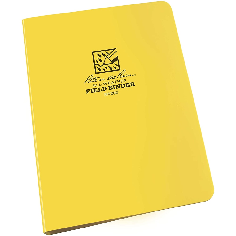 Rite In The Rain All-Weather 6-Ring Binder, 1/2in Round Rings, Yellow, Pack Of 5