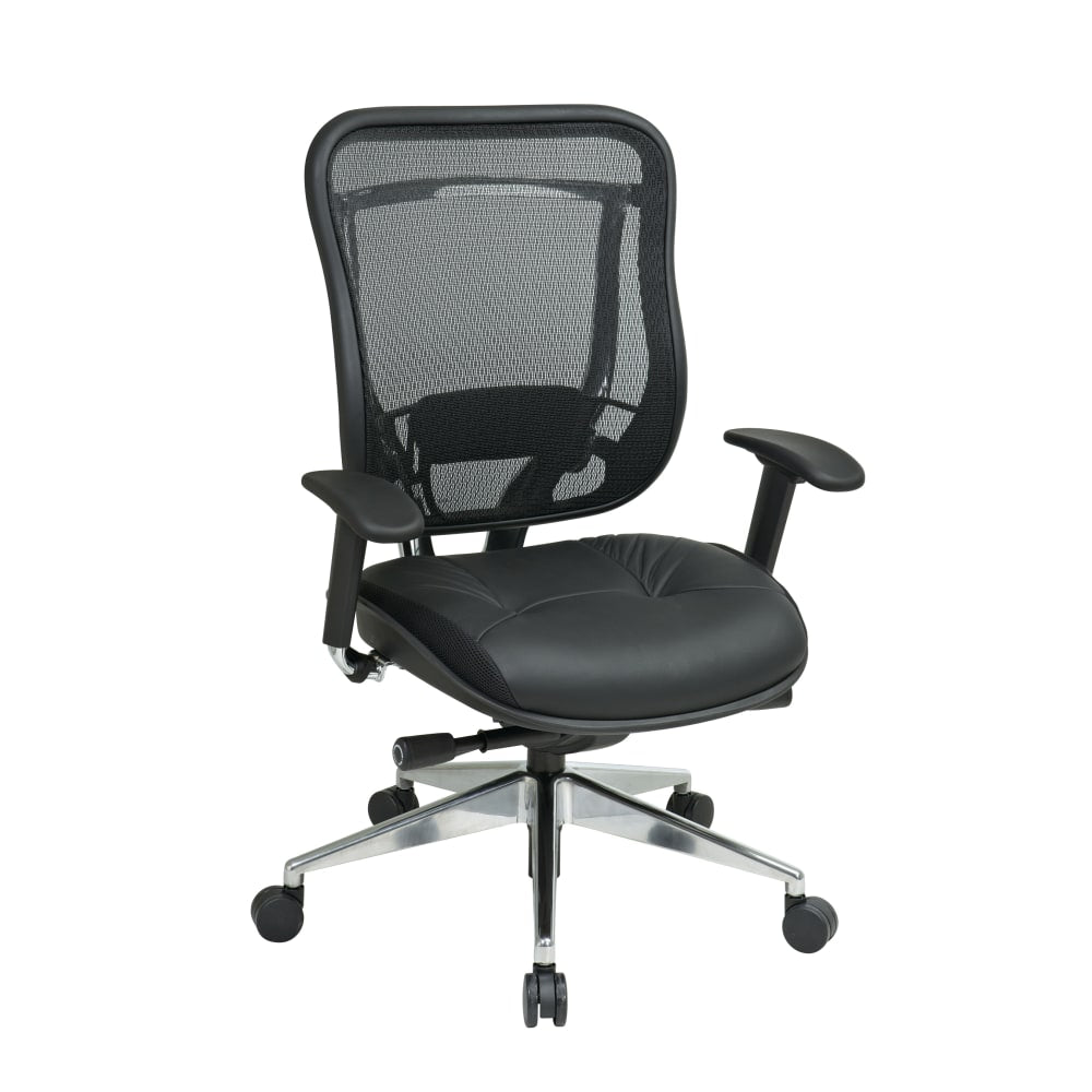 Office Star SPACE Big & Tall High-Back Mesh Chair, Black/Silver