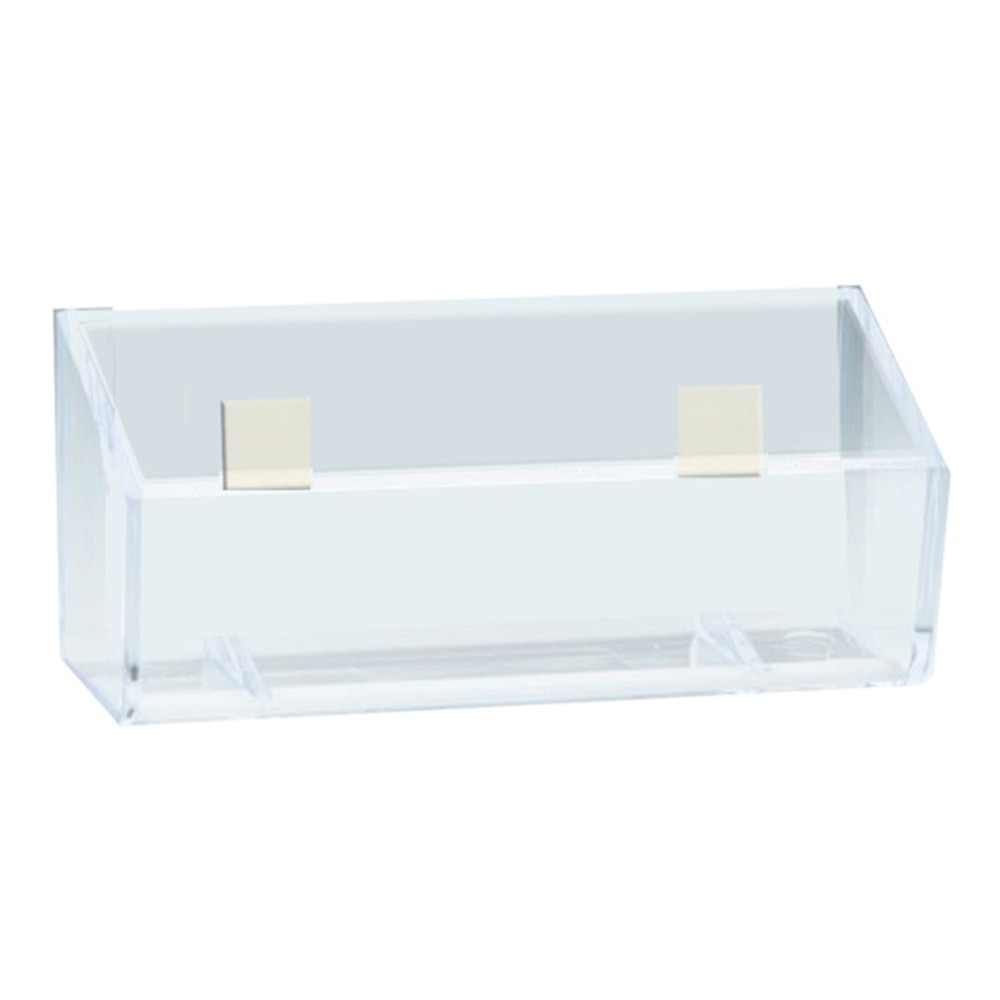 Azar Displays Business Card Holders With Adhesive Tape, 1-5/8inH x 3-3/4inW x 1inD, Clear, Pack Of 10 Holders