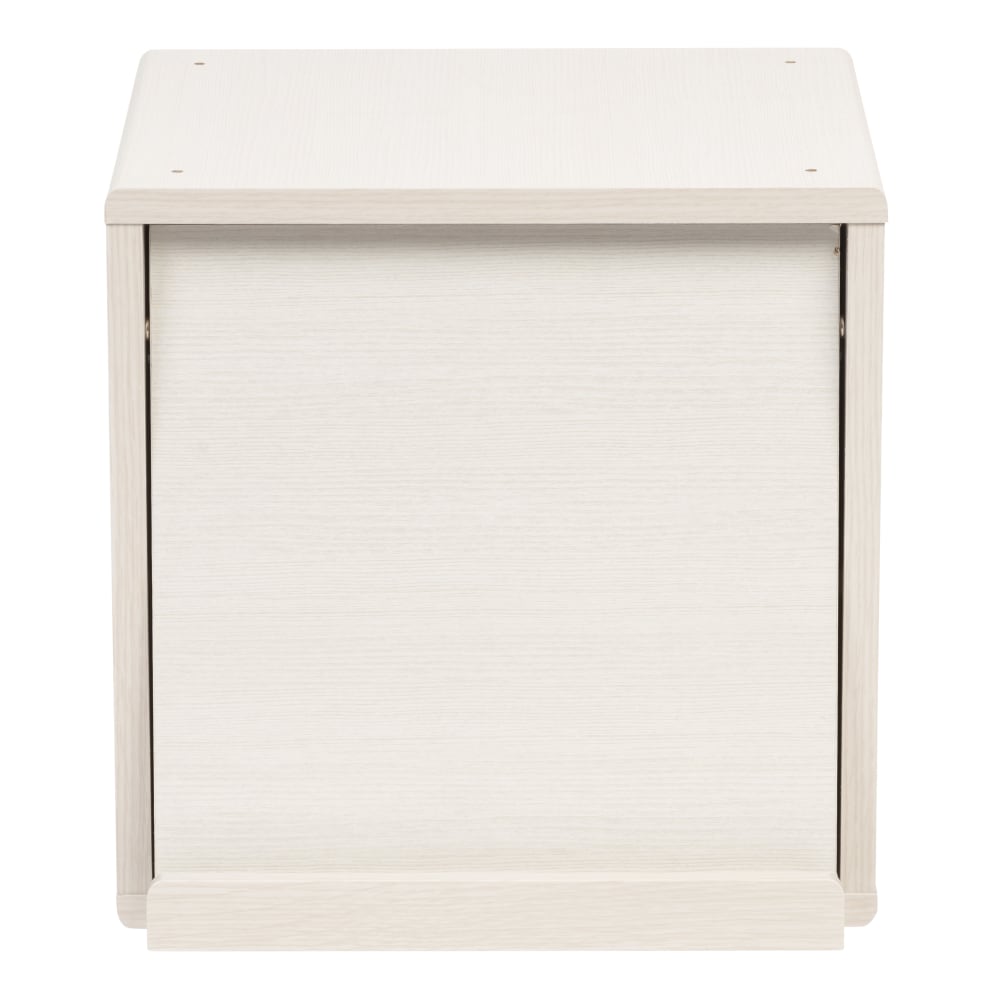 IRIS Wood 14inH 2-Cube Storage With Pocket Door, White Pine