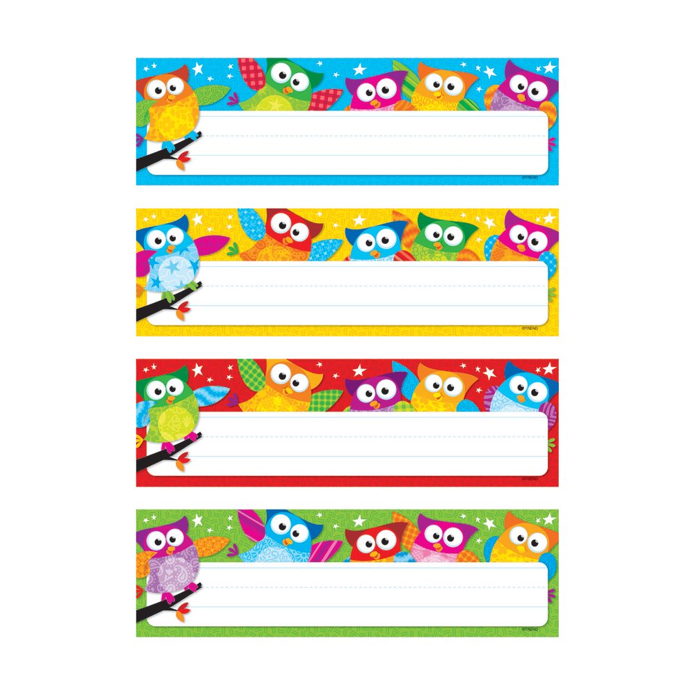 TREND Owl-Stars! Desk Toppers Name Plates Variety Pack, 2 7/8in x 9 1/2in, 32 Per Pack, 6 Packs