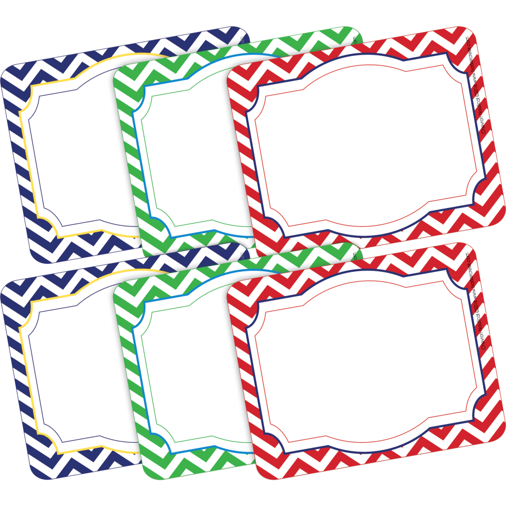 Barker Creek Name Tags, 2 -3/4" x 3 1/2", Nautical Chevron, 45 Name Tags Per Pack, Case Of 2 Packs