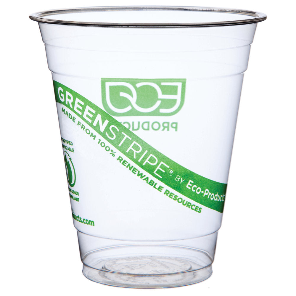 Eco-Products GreenStripe Plastic Cold Cups, 12 Oz., Carton Of 1,000