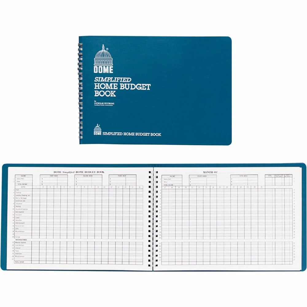 Dome Simplified Home Budget Book, 7 1/2in x 10 1/2in, Teal