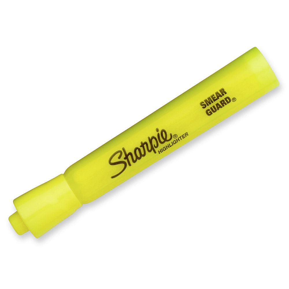 Sharpie Accent Highlighters, Chisel Tip, Fluorescent Yellow, Pack Of 12