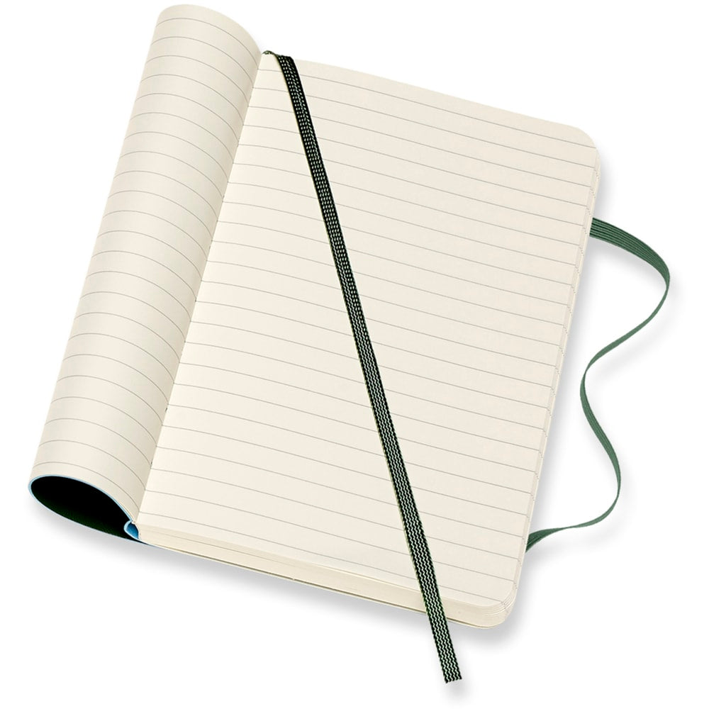 Moleskine Classic Soft Cover Notebook, 3-1/2in x 5-1/2in, Ruled, 192 Pages, Myrtle Green