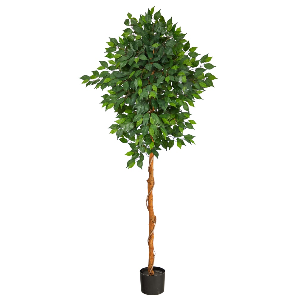 Nearly Natural Ficus 72inH Artificial Plant With Planter, 72inH x 27inW x 16inD, Green/Black