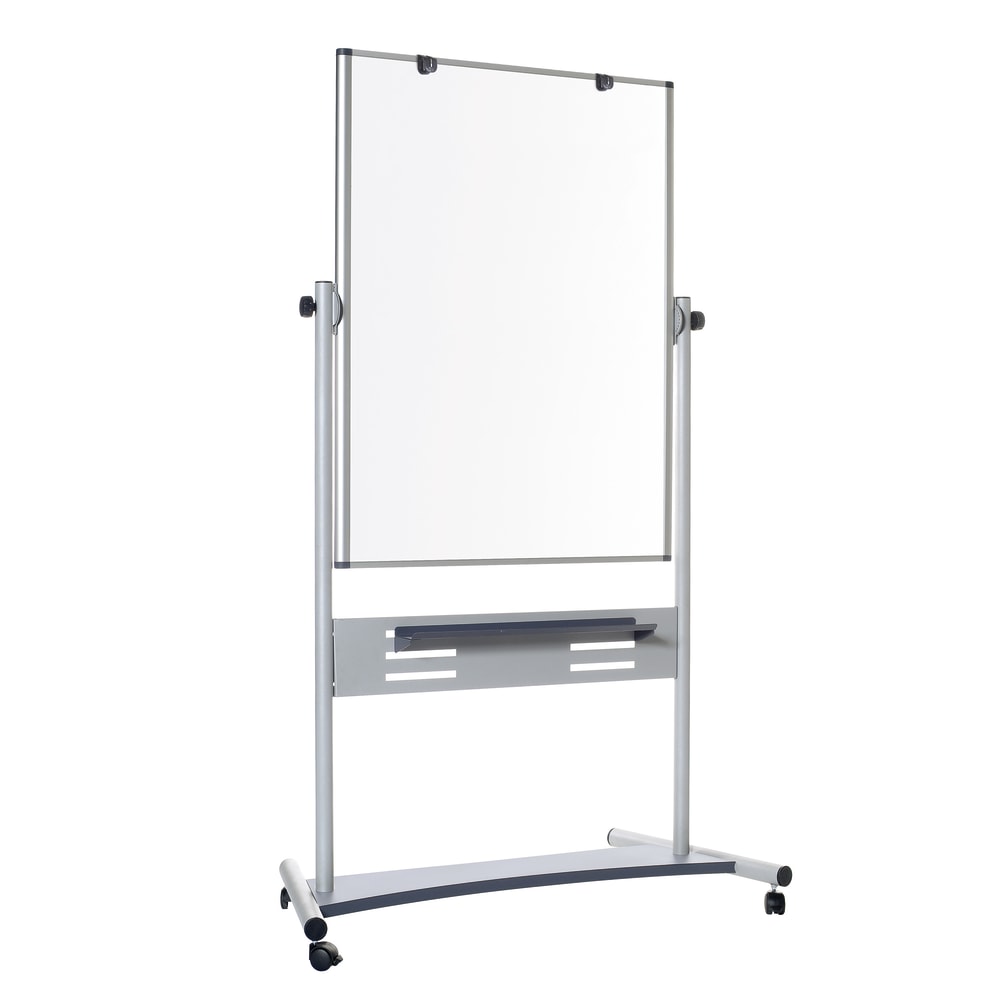 MasterVision Gold Ultra Evolution Revolver Mobile Presentation Non-Magnetic Dry-Erase Whiteboard Easel, 36in x 47in, Aluminum Frame With Silver Finish