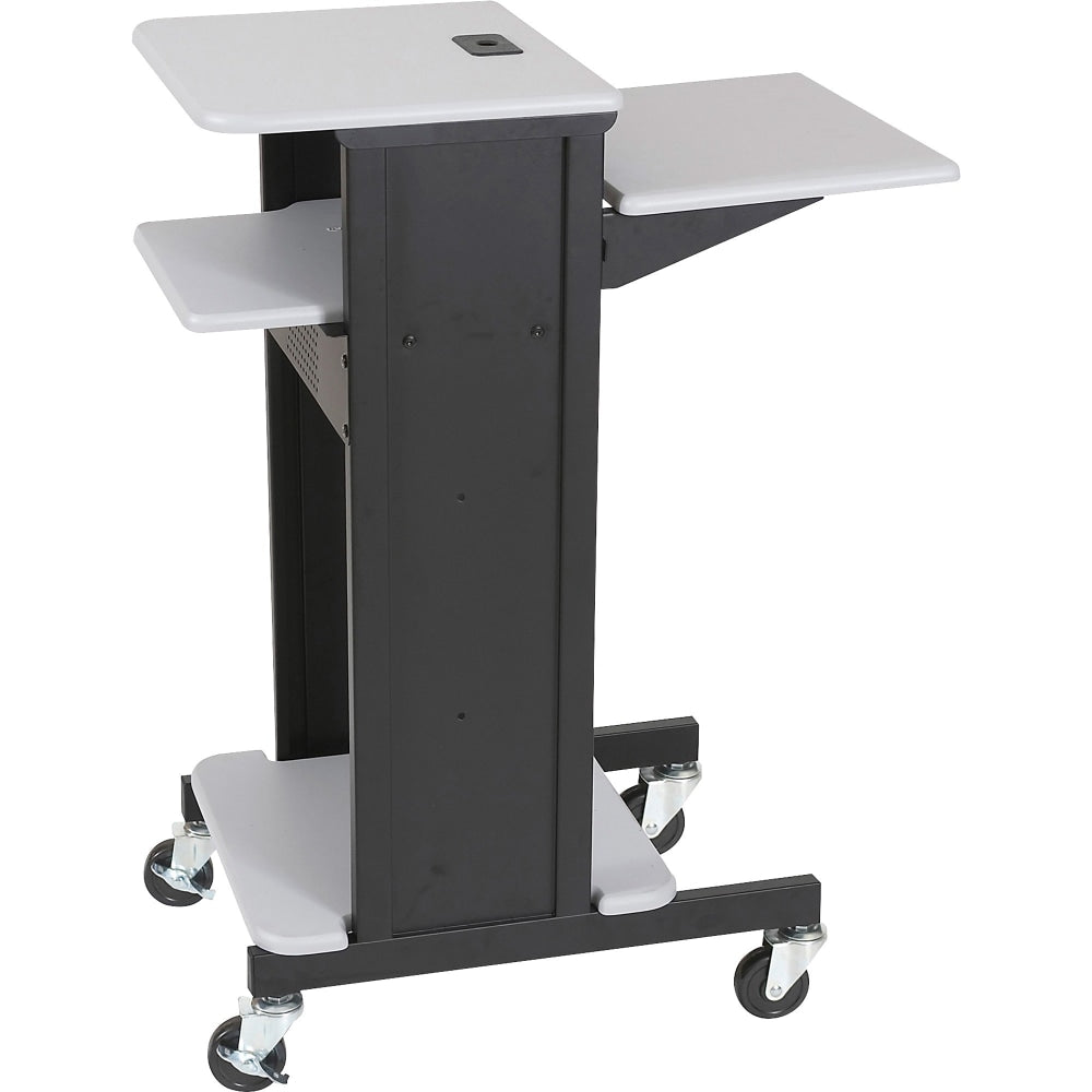 Balt 3-Shelf Presentation Cart, 40 1/4inH x 18inW x 30inD, Black/Gray