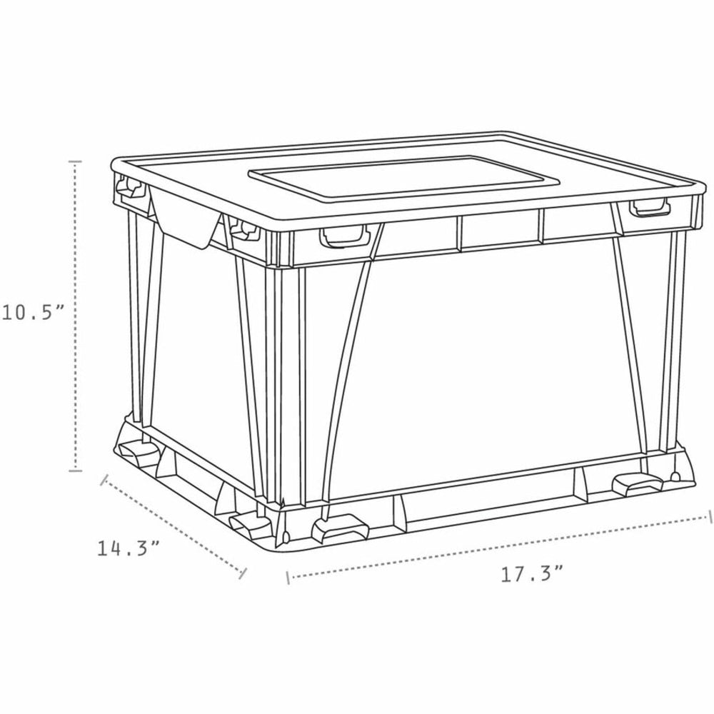 Storex 3 Piece Cube Storage Bins - External Dimensions: 14.3in Width x 17.3in Depth x 10.5in Height - Stackable - Plastic - Assorted Bright - For File - Recycled - 3 / Set