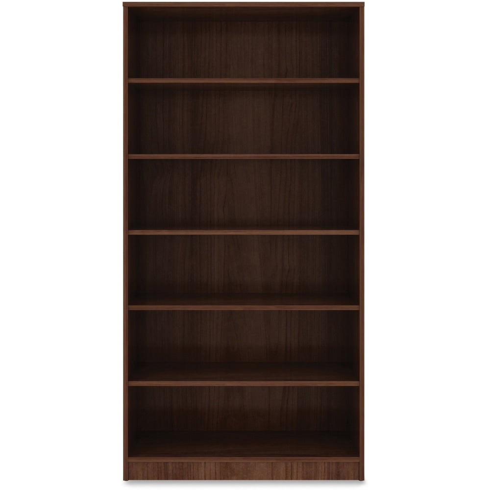 Lorell Essentials 72inH 6-Shelf Bookcase, Walnut