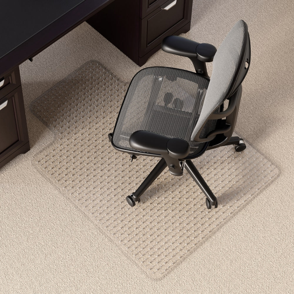 Realspace Heavy Duty Chair Mat for Carpet with Lip, Ramped Edge, 36in x 48in, Clear