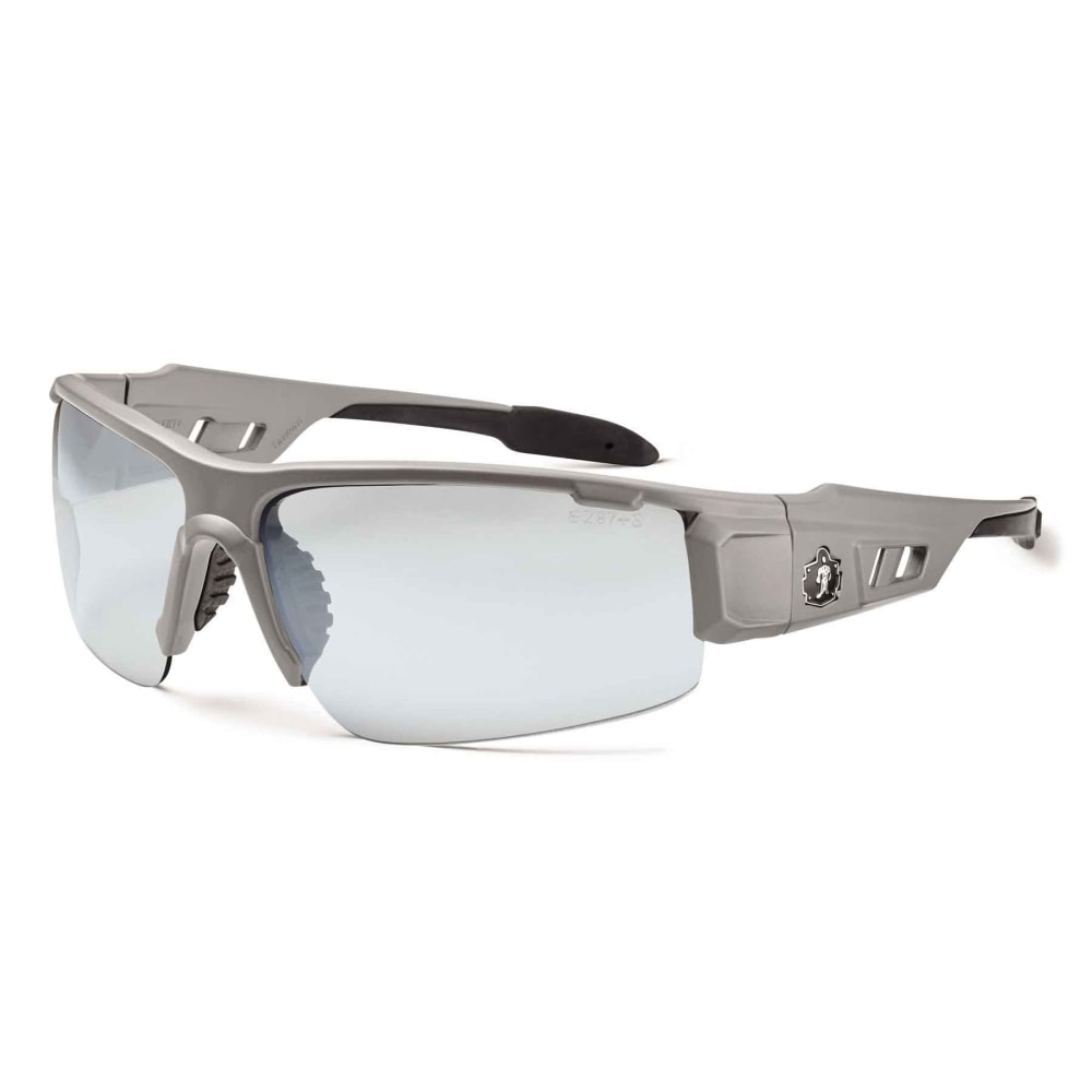 Ergodyne Skullerz Safety Glasses, Dagr, Matte Gray Frame, Indoor/Outdoor Lens