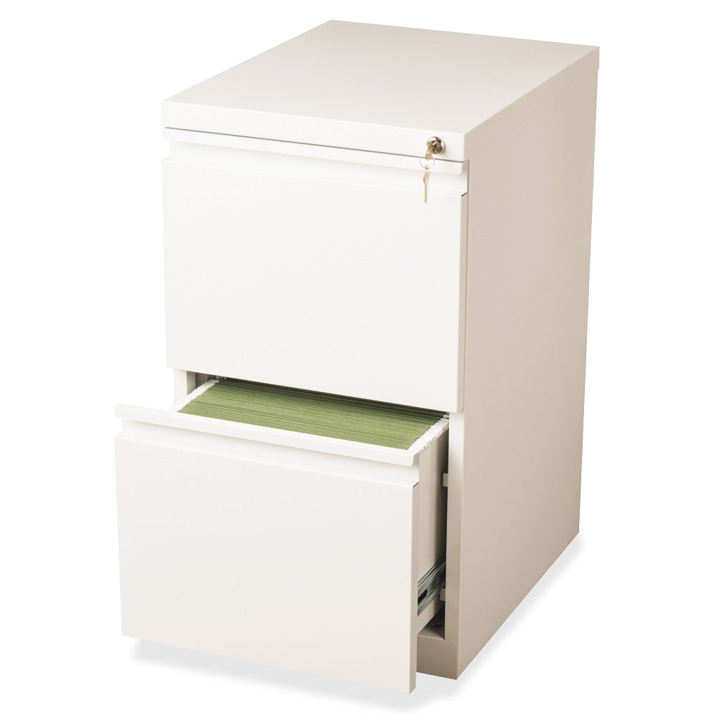 WorkPro 19-7/8inD Vertical 2-Drawer Mobile Pedestal File Cabinet, White