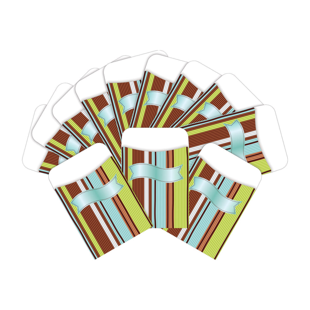 Barker Creek Peel & Stick Library Pockets, 3in x 5in, Ribbon by the Yard, Pack Of 60 Pockets