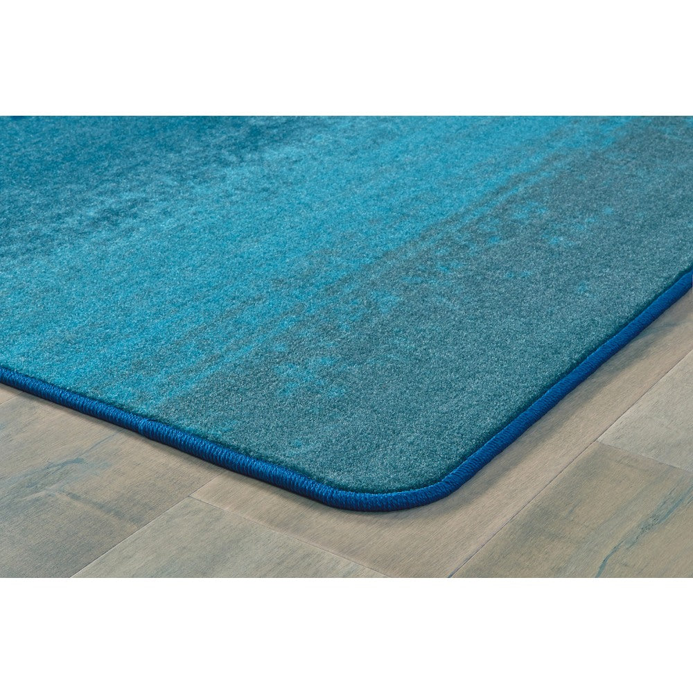 Carpets for Kids Pixel Perfect Collection Water Stripes Activity Rug, 6ft x 9ft, Blue