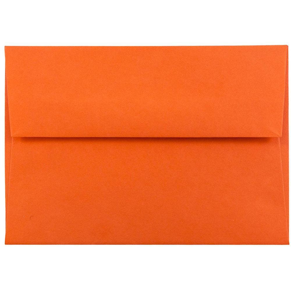 JAM Paper Stationery Set, 4 3/4in x 6 1/2in, 30% Recycled, Orange/White, Set Of 25 Cards And Envelopes