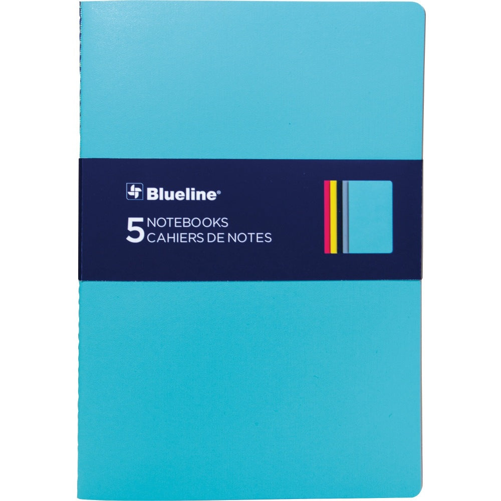 Rediform Blueline 5 Notebooks, Pack Of 5, 5 3/4in x 8 1/4in, 64 Sheets, Assorted Colors