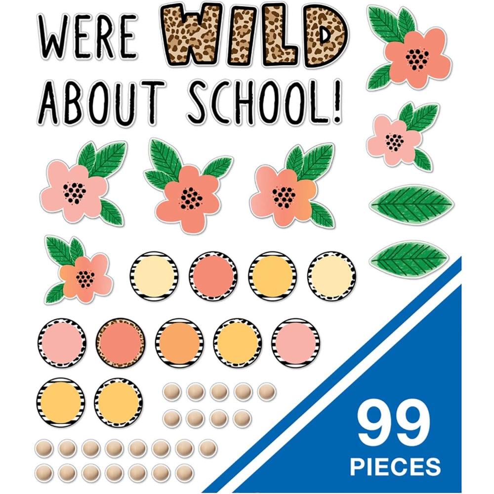 Schoolgirl Style Simply Safari We Are Wild About School Bulletin Board Set, Set Of 99 Pieces