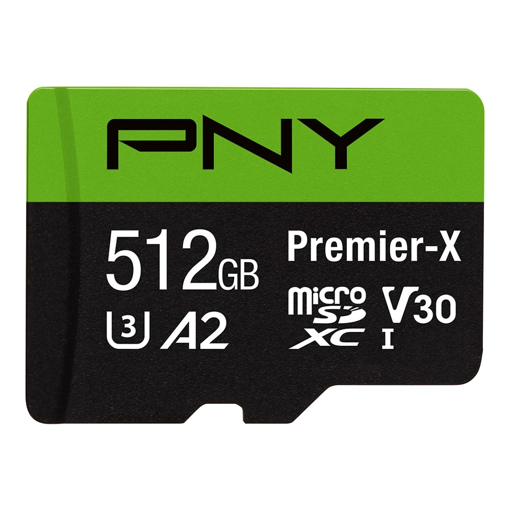 PNY Premier-X Class 10 U3 V30 100 Mbps microSDXC Flash Memory Card, 512GB