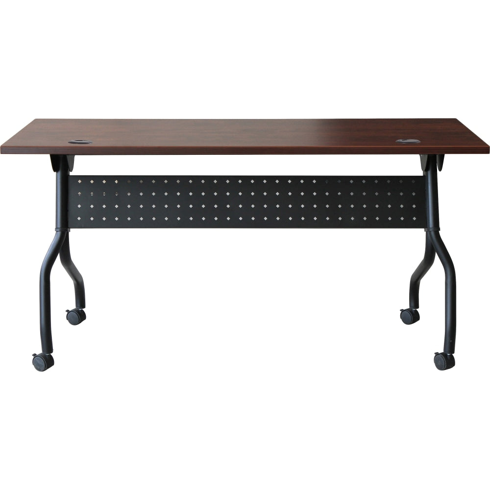 Lorell Flip Top Training Table, 48inW, Cherry/Black