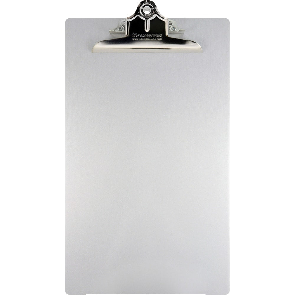 Saunders Aluminum Round Corner Clipboards - 1in Clip Capacity - 8 1/2in x 14in - Clamp - Aluminum - Silver - 1 Each