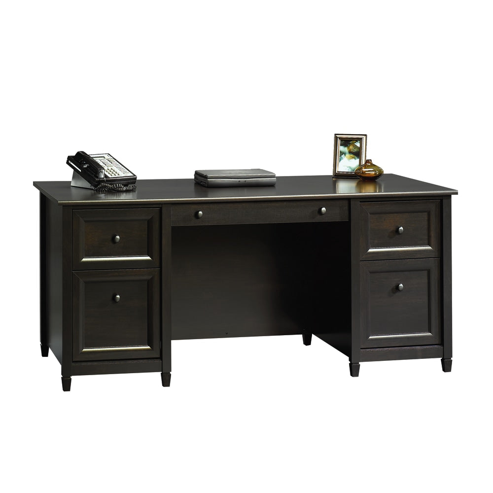 Sauder Edge Water 66inW Executive Computer Desk, Estate Black