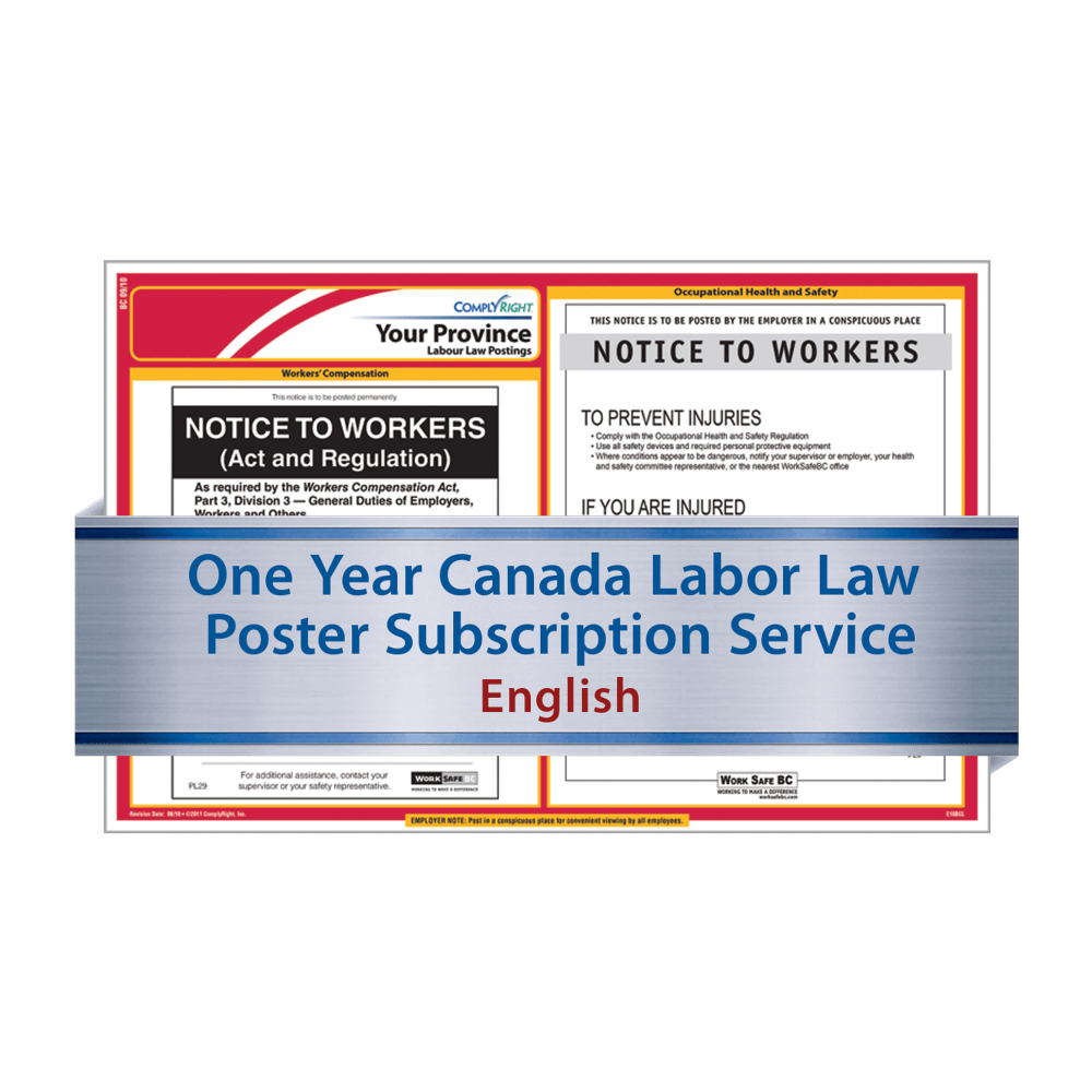 ComplyRight Canadian Federal and Province Labor Law 1-Year Poster Service, English, Nova Scotia